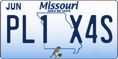 MO license plate PL1X4S