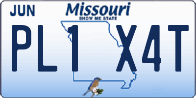 MO license plate PL1X4T