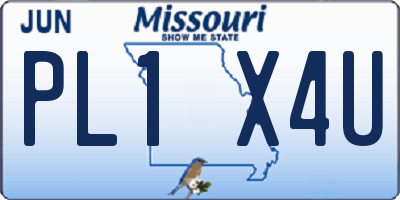 MO license plate PL1X4U
