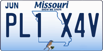 MO license plate PL1X4V