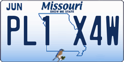 MO license plate PL1X4W