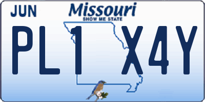 MO license plate PL1X4Y