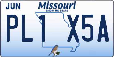 MO license plate PL1X5A
