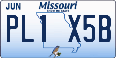 MO license plate PL1X5B