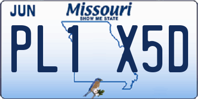 MO license plate PL1X5D