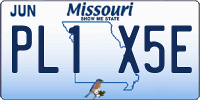 MO license plate PL1X5E