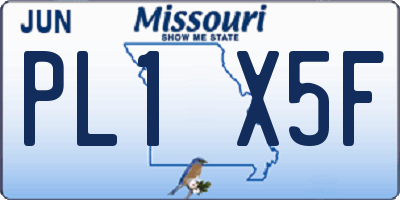 MO license plate PL1X5F