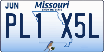 MO license plate PL1X5L