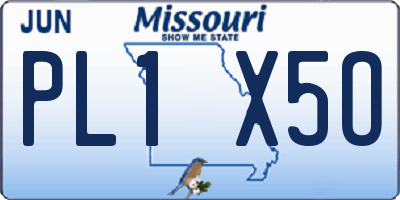 MO license plate PL1X5O