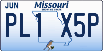 MO license plate PL1X5P