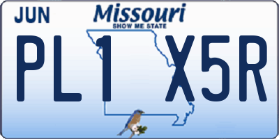 MO license plate PL1X5R