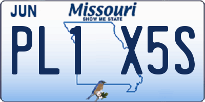 MO license plate PL1X5S