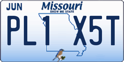 MO license plate PL1X5T