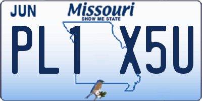 MO license plate PL1X5U