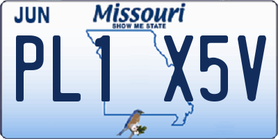 MO license plate PL1X5V
