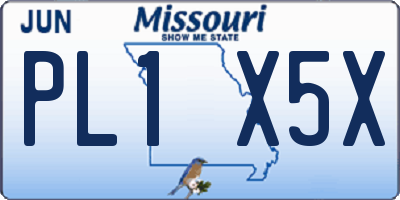 MO license plate PL1X5X