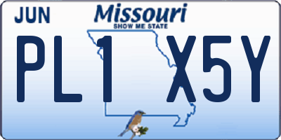 MO license plate PL1X5Y