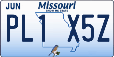 MO license plate PL1X5Z