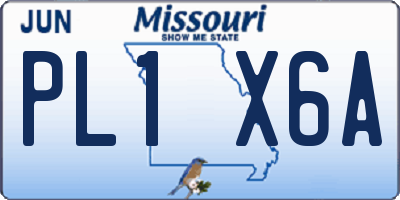 MO license plate PL1X6A