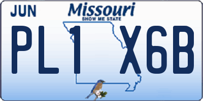 MO license plate PL1X6B