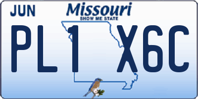 MO license plate PL1X6C