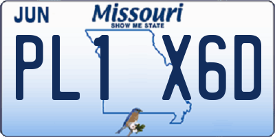 MO license plate PL1X6D