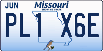 MO license plate PL1X6E