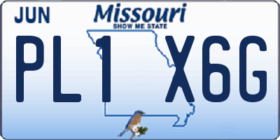 MO license plate PL1X6G