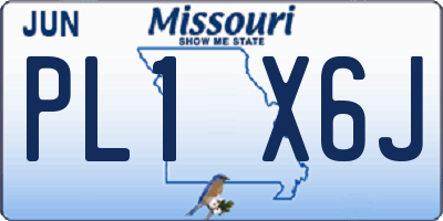 MO license plate PL1X6J