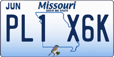 MO license plate PL1X6K
