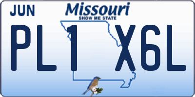 MO license plate PL1X6L