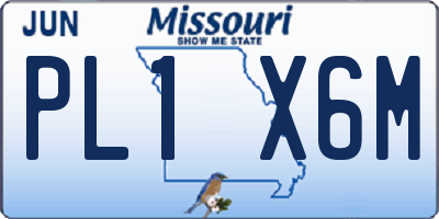 MO license plate PL1X6M