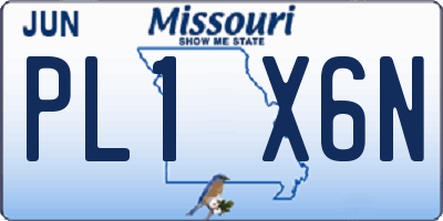 MO license plate PL1X6N
