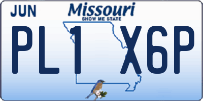 MO license plate PL1X6P