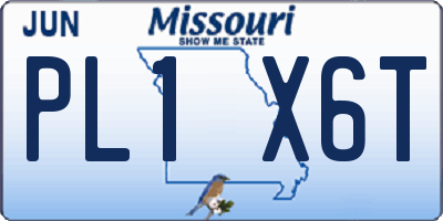 MO license plate PL1X6T