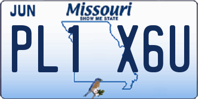 MO license plate PL1X6U