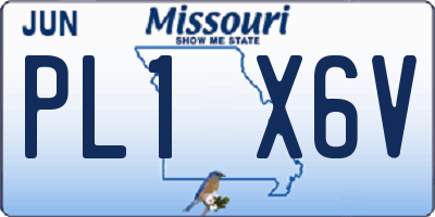 MO license plate PL1X6V