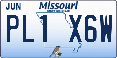 MO license plate PL1X6W