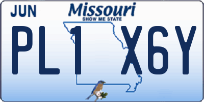 MO license plate PL1X6Y