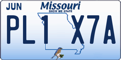 MO license plate PL1X7A
