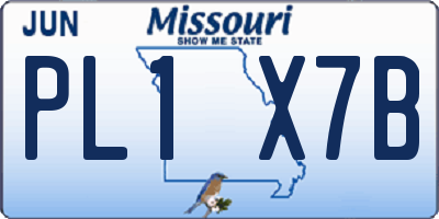 MO license plate PL1X7B