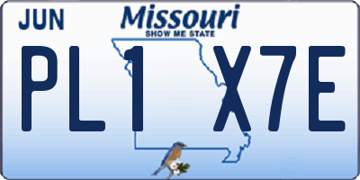 MO license plate PL1X7E