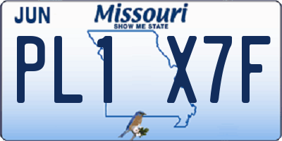 MO license plate PL1X7F