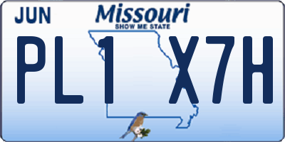 MO license plate PL1X7H