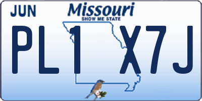 MO license plate PL1X7J
