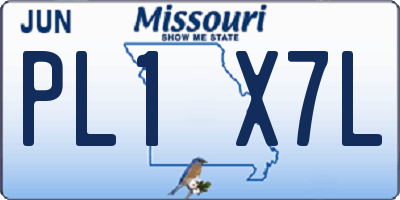 MO license plate PL1X7L