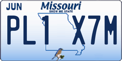 MO license plate PL1X7M