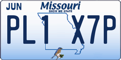 MO license plate PL1X7P