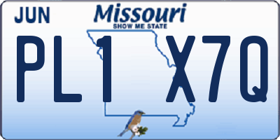 MO license plate PL1X7Q