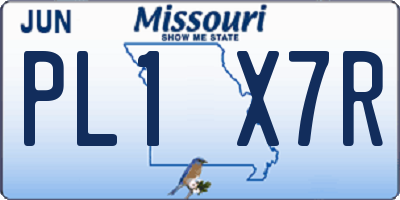 MO license plate PL1X7R